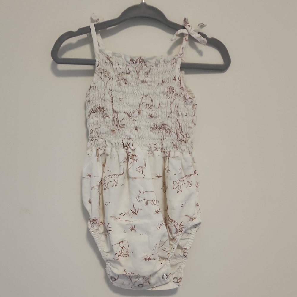 Rylee + Cru Cream and Brown Kids One Piece